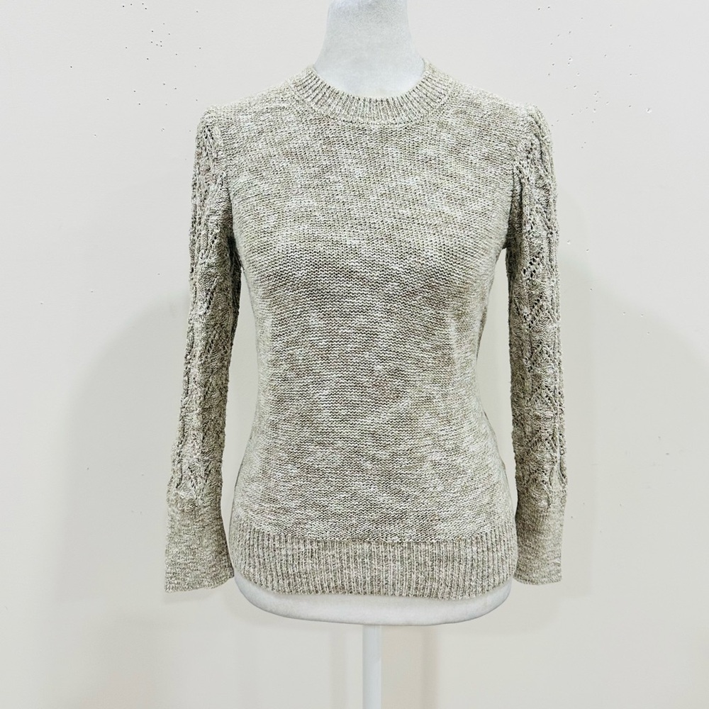 Veronica Beard  Women’s Metto Pointelle Stitch Cotton Sweater Minimalist Size XS